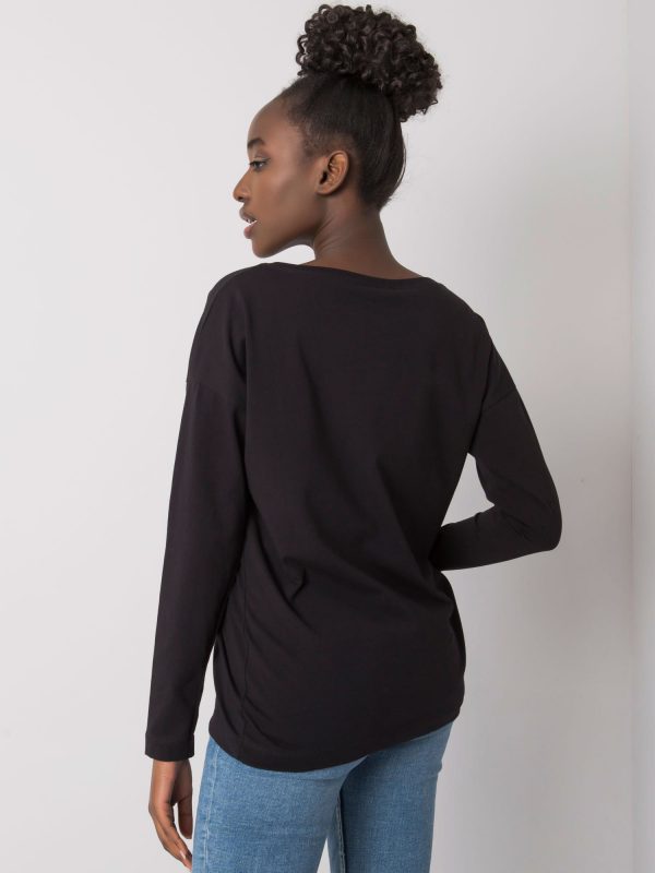 Black blouse for women with Geraldine inscriptions