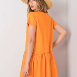 Orange Ruffle Cammie Dress