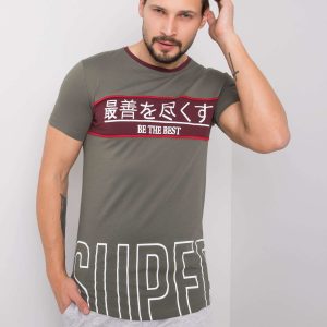 Khaki t-shirt for men by print Luca