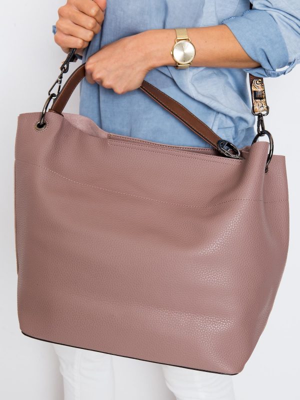 Dirty pink eco leather shopper