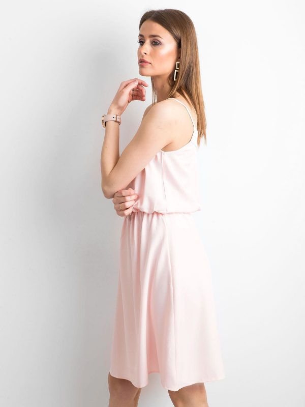 Pink women's dress with straps