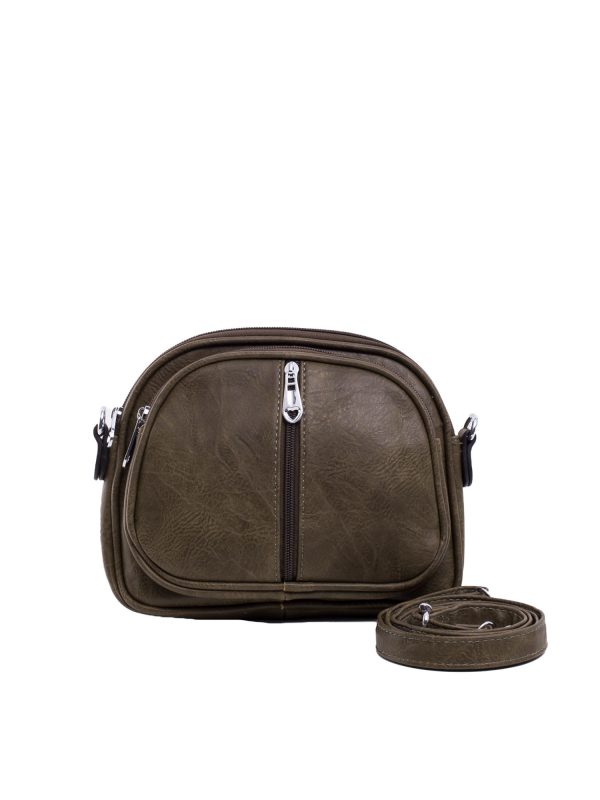 Khaki Women's Handbag with Pockets