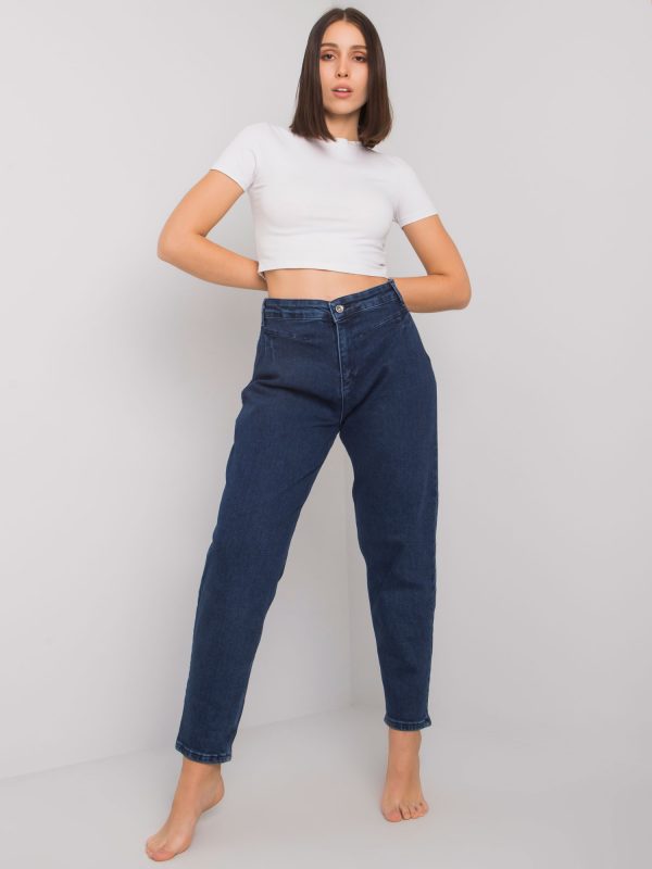 Blue straight jeans plus size Johana