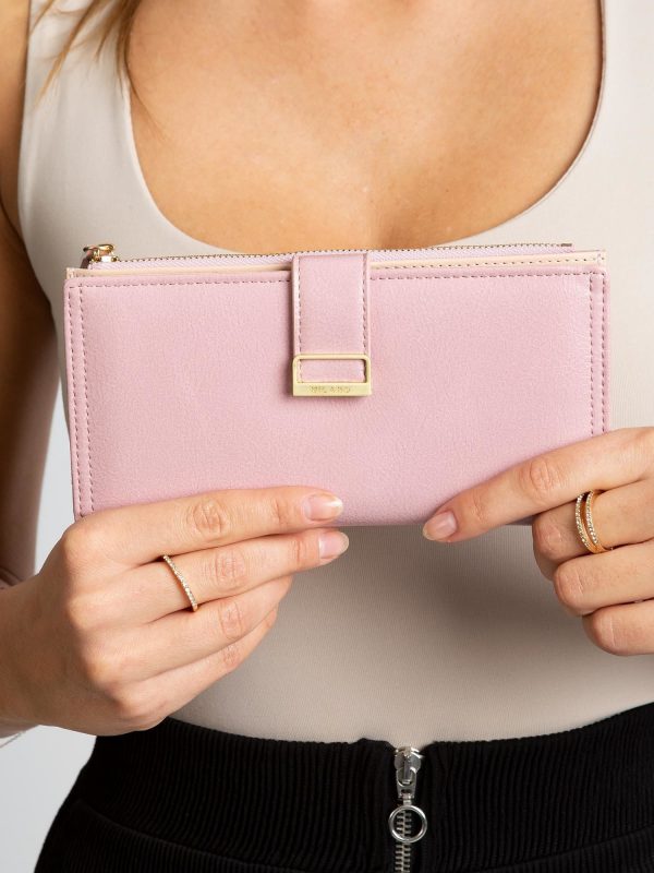 Pale pink oblong women's wallet