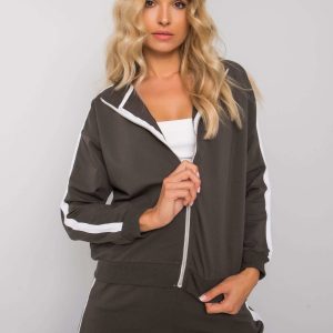 Dark khaki women's set with stripes Aliana