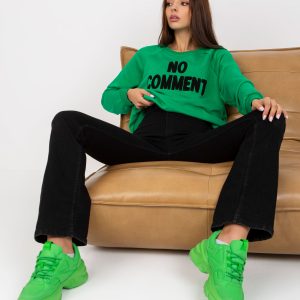 Green sweatshirt without hood with patch RUE PARIS