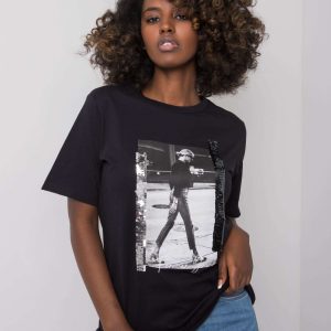 Black T-shirt with print Larissa