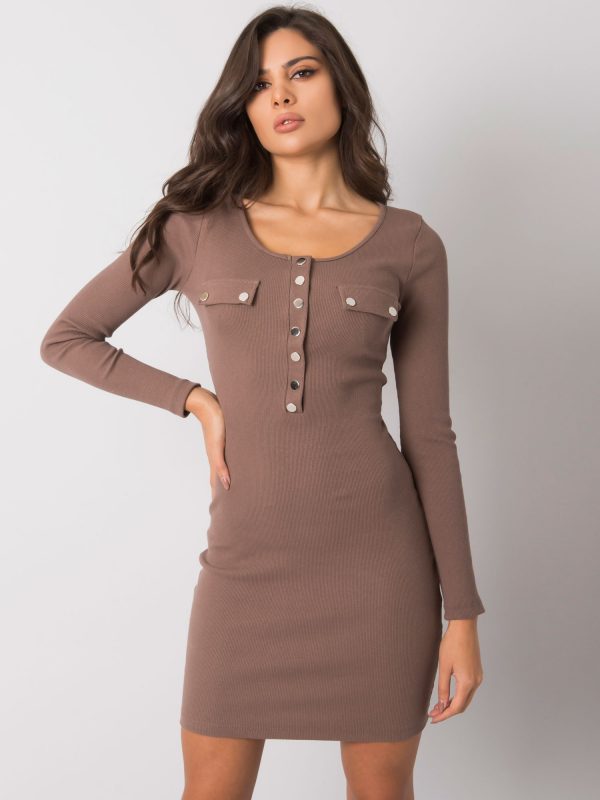 Delaware RUE PARIS Brown Pencil Dress