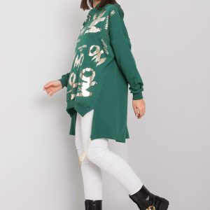 Dark Green Allisia Plus Size Cotton Sweatshirt