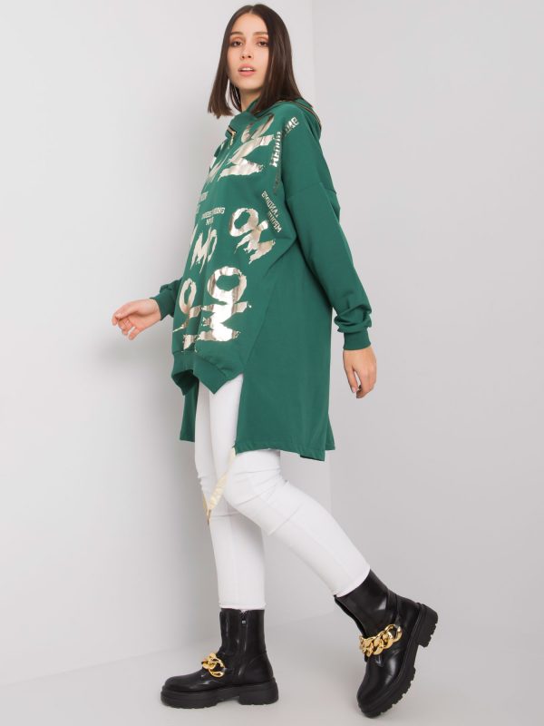 Dark Green Allisia Plus Size Cotton Sweatshirt