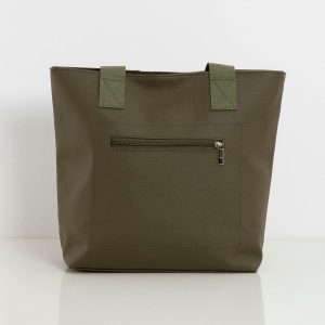 Khaki-green bag made of eco-leather