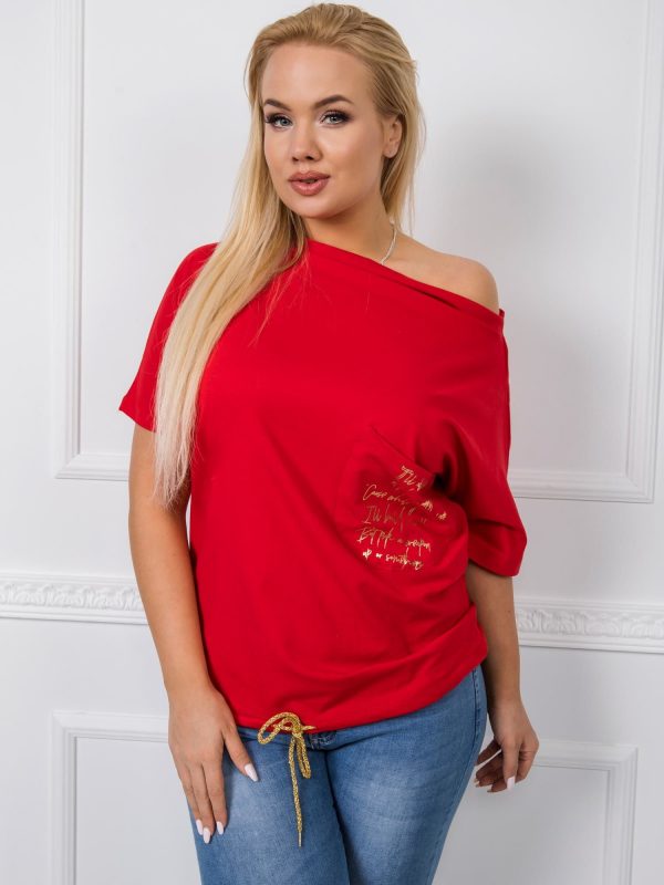 Haylie's red plus size blouse