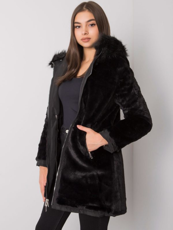 Black double-sided jacket with hood Obinne