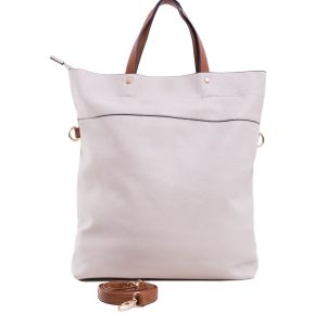 Beige City Bag with Detachable Strap