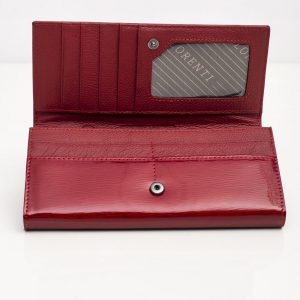 Burgundy oblong leather wallet