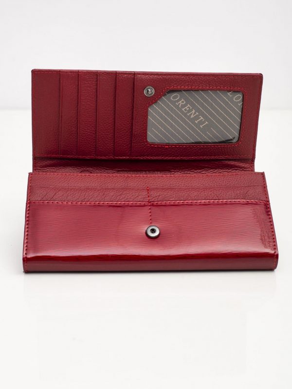 Burgundy oblong leather wallet