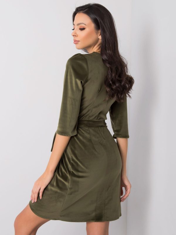 Khaki velour dress Sonja