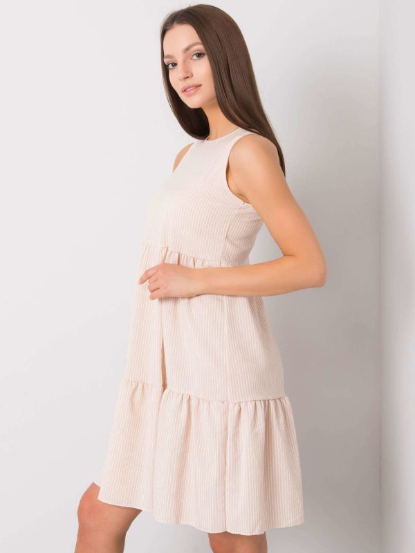 Beige striped dress Tebby RUE PARIS