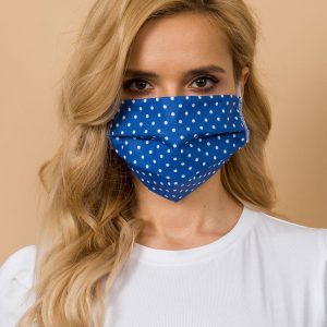 Navy blue polka dot protective mask