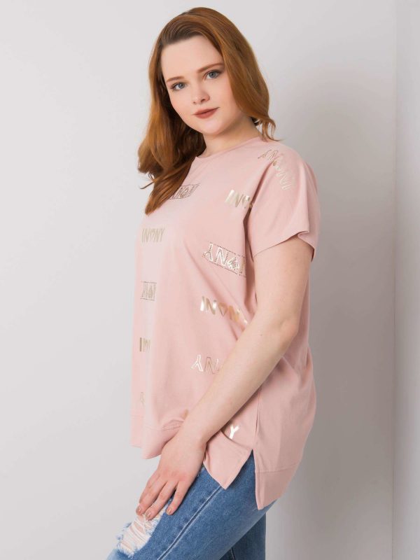 Mallory Cotton Dirty Pink Plus Size Blouse