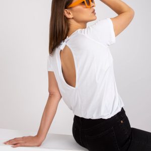 White Basic Short Sleeve Blouse