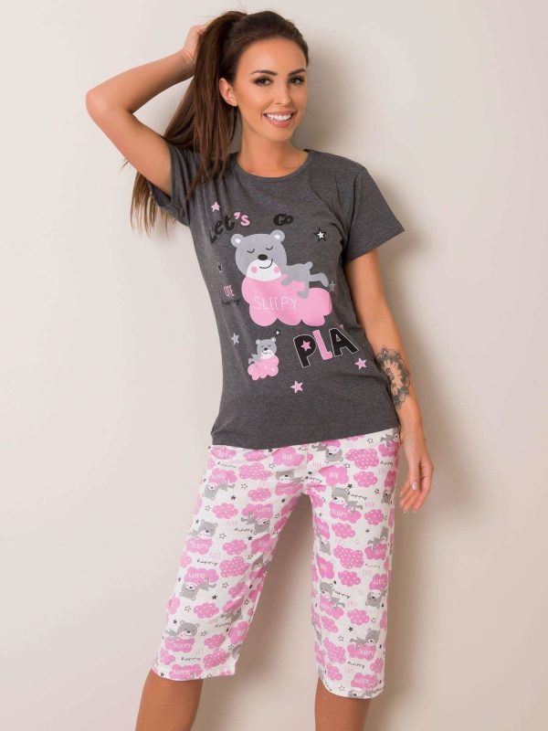 Graphite Pink Printed Pyjamas