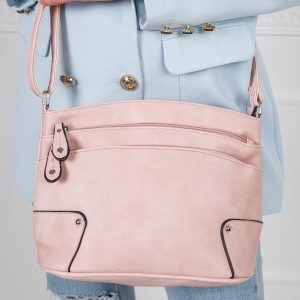 Eco leather powder pink handbag