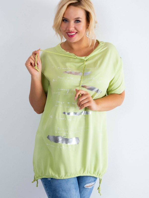 Light green tunic Written PLUS SIZE