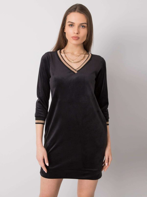 Black velour dress Aspen RUE PARIS