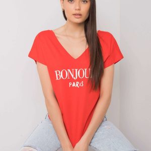 Red T-shirt with print Hortense