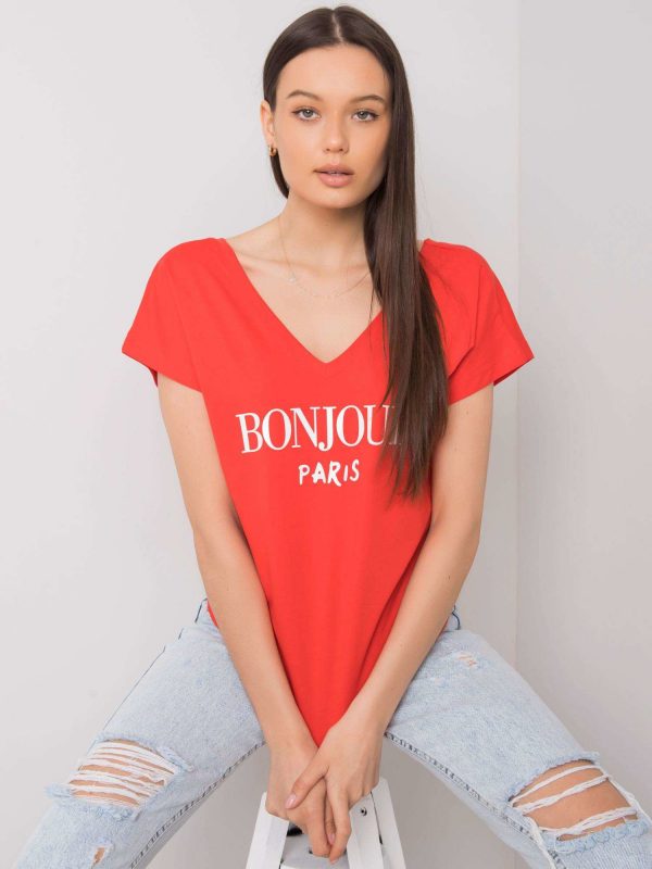 Red T-shirt with print Hortense