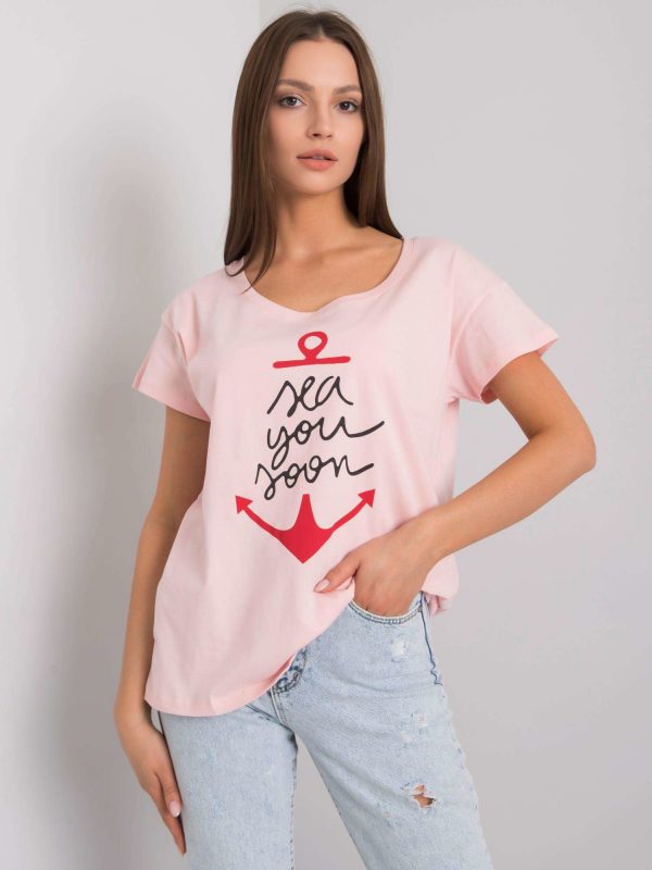 Pale pink T-shirt with Silva print