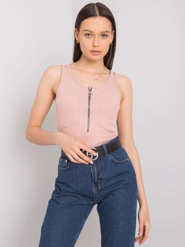 Dirty pink top with pockets Rosalind