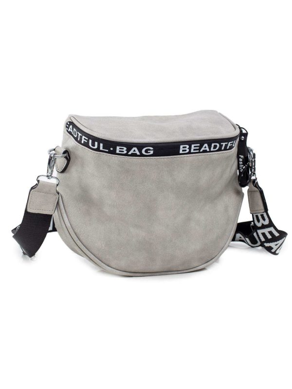 Grey Ladies Handbag with Detachable Strap