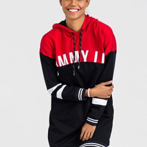 TOMMY LIFE Red and Navy Blue Long Sweatshirt