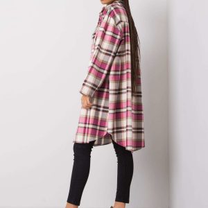 Ella pink and beige checked shirt