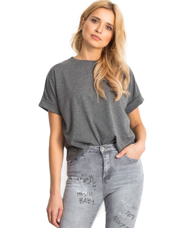 Dark grey melange t-shirt Woodland