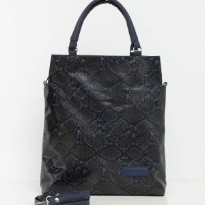 Navy blue bag with snake pattern