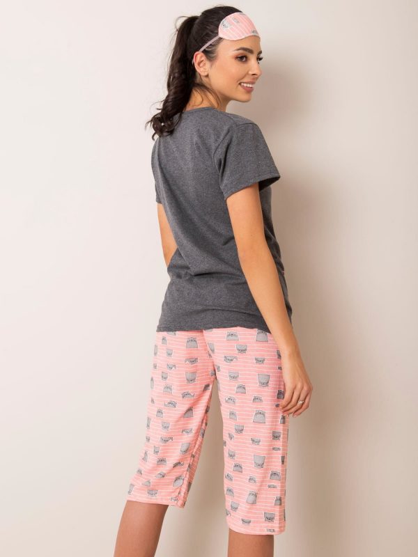 Grey and peach women's pajamas