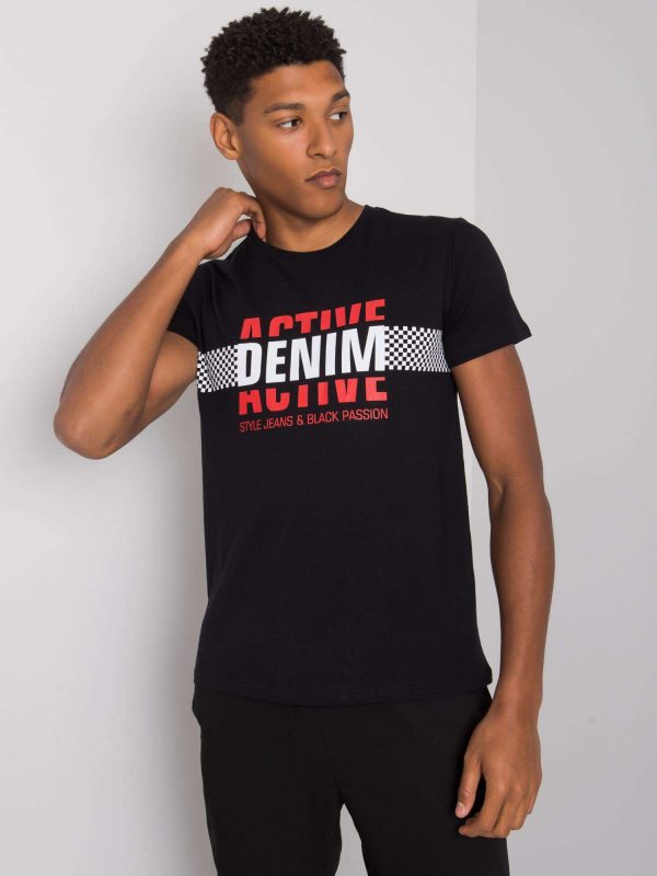 Men's Black T-Shirt with Collin Print