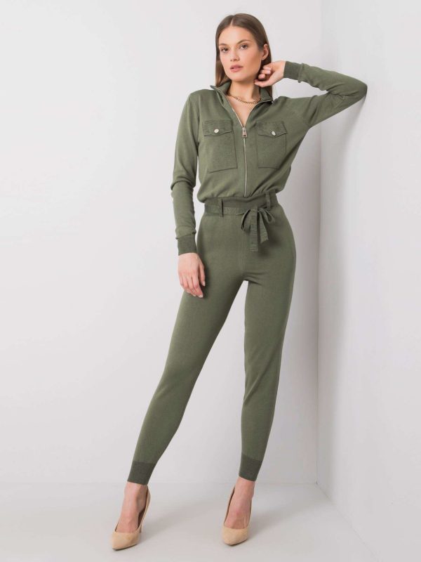 Khaki knitted jumpsuit Johanna RUE PARIS