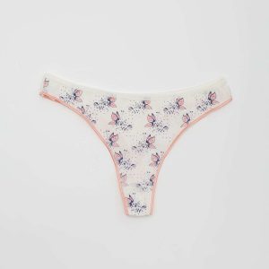 White and peach women's thong