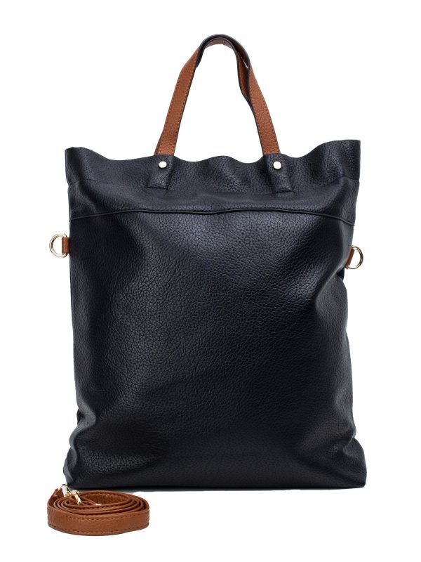 Black City Bag with Detachable Strap