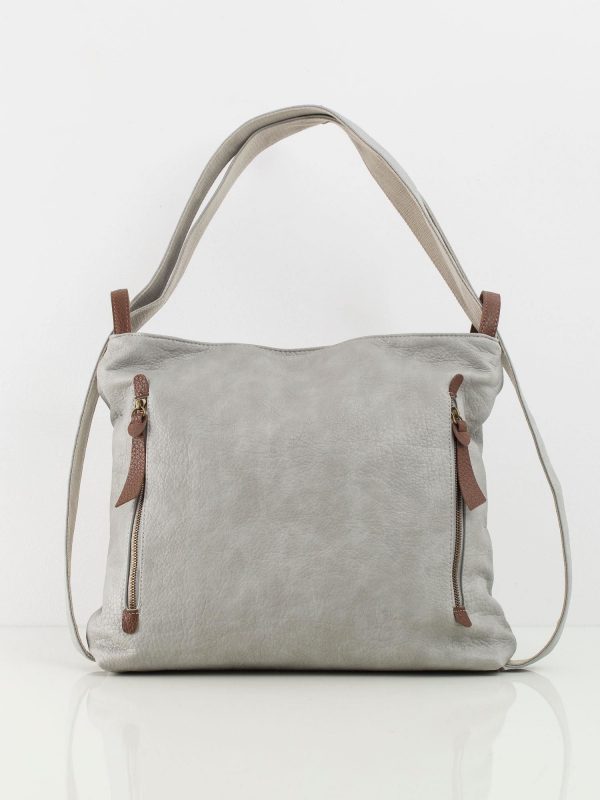 Light gray handbag with strap