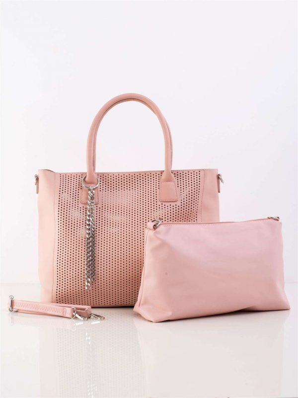 Pink openwork bag