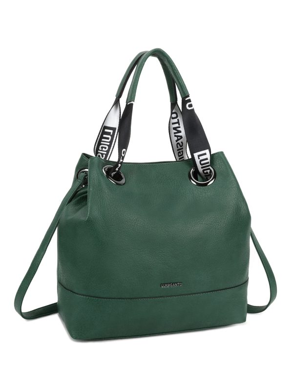 Green urban bag made of eco leather LUIGISANTO