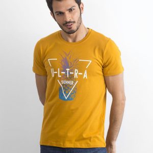 Dark Yellow Men's T-Shirt with Print