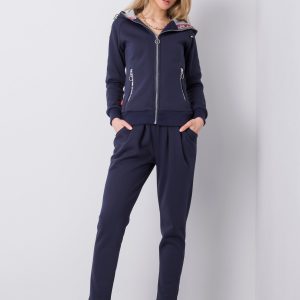 Navy Blue Hooded Sports Tracksuit