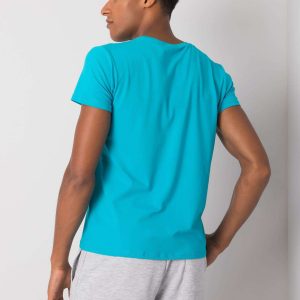 Men's Turquoise T-Shirt with Round Neck Royce