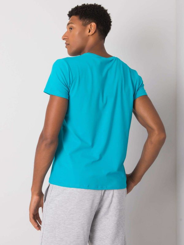 Men's Turquoise T-Shirt with Round Neck Royce